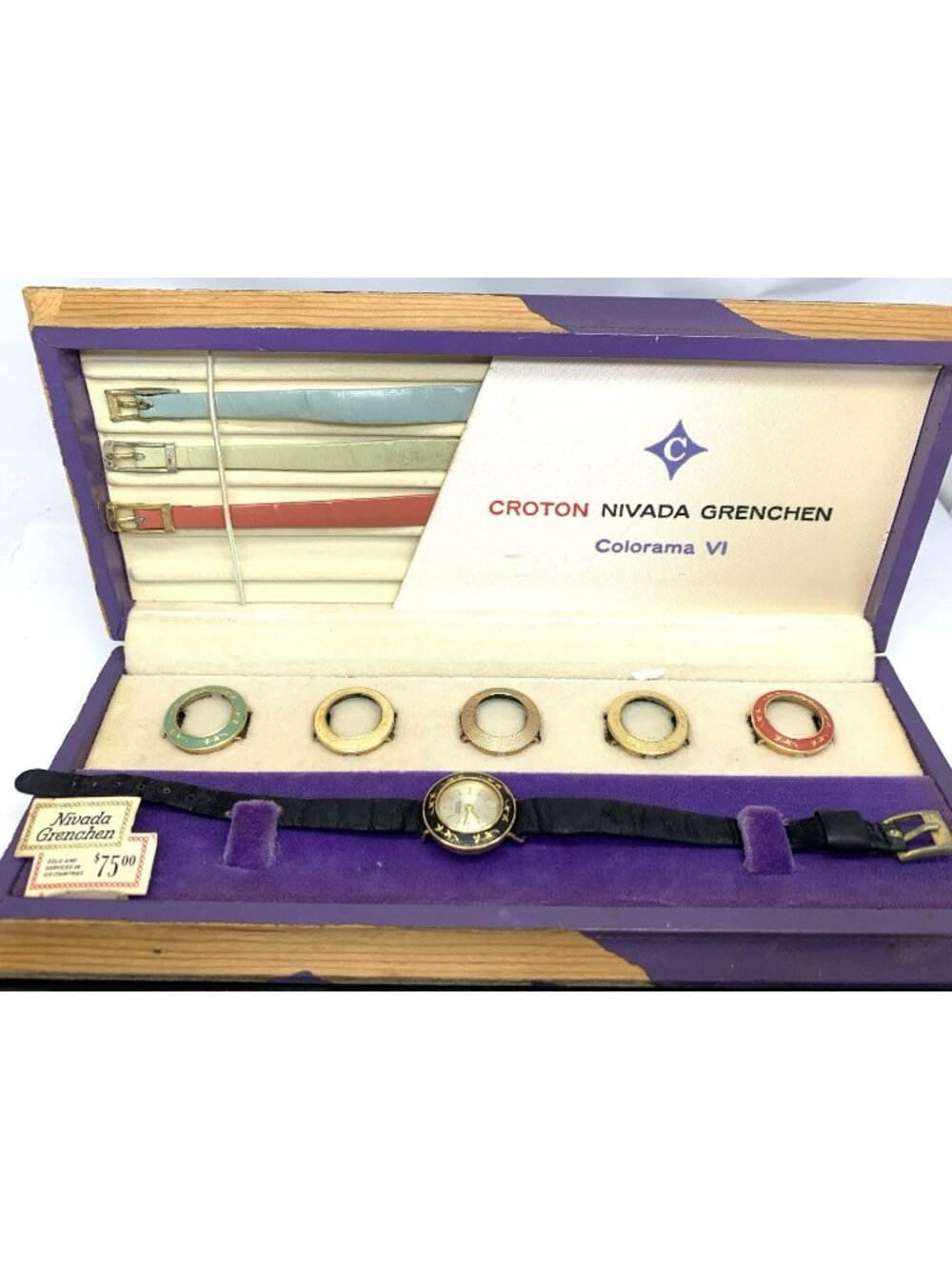 Croton Nivada Grenchen Women's Watch Colorama VI Set Vintage Swiss Manual Wind